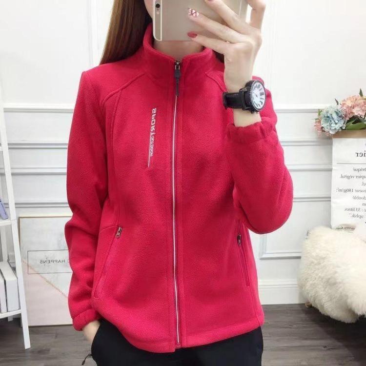 Dámská teplá fleecová bunda Podzim Zima Ležérní Silná s vysokým límcem Mikina Top Outdoorové sporty Kardigan