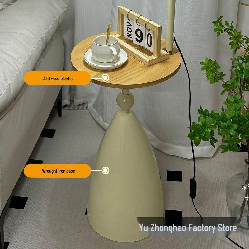 Cream Floor Lamp with Storage and Coffee Table for Living Room and Bedroom Decor