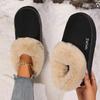 Anti-slip Thick Plush Snow Boots Women Faux Suede Platform Fur Winter Boots Woman Slip On Warm Cotton Padded Shoes Female 45