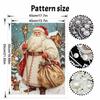 Christmas Santa Claus Pearl Painting with Frame 3D Sparkling Canvas Art Relaxing Craft for Bedroom Wall Decor and Holiday Gift
