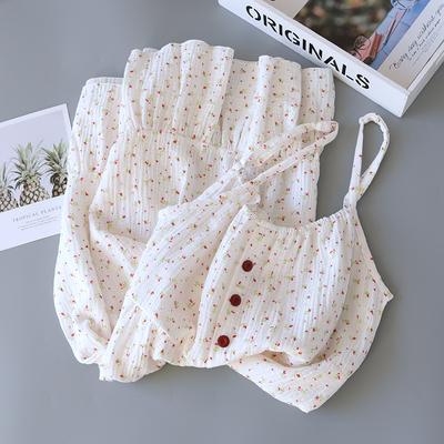 Summer Cotton Dresses Women Crepe Nightgowns Ladies Gauze Comfortable Nightdress Suspenders Sleepwear for Women Home Wear