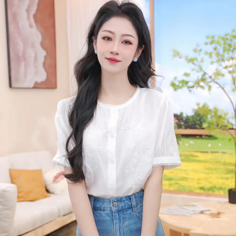 Вышитая блузка с коротким рукавом Inman L