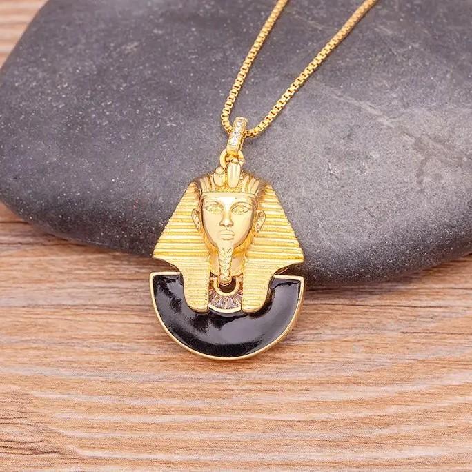 Pharaoh Necklace Ancient Egypt Egyptian Pyramid Symbol Eternal Life Pendant Amulet Talisman Power Authority Jewelry