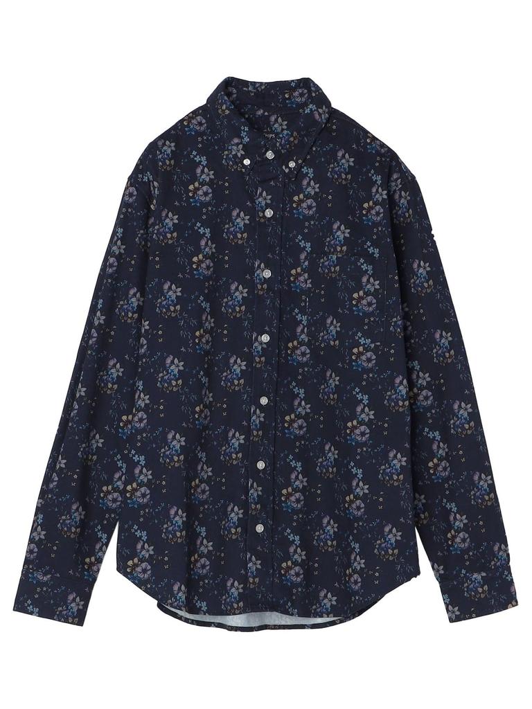 Ships Colors Men's Machine Washable Printed Long Sleeve Shirt, Navy, Size S (211180033)