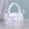 Fabric Wedding Flower Basket European Styles Petal Scattering Basket with Comfortable Grip For Flower Girls Formal Event