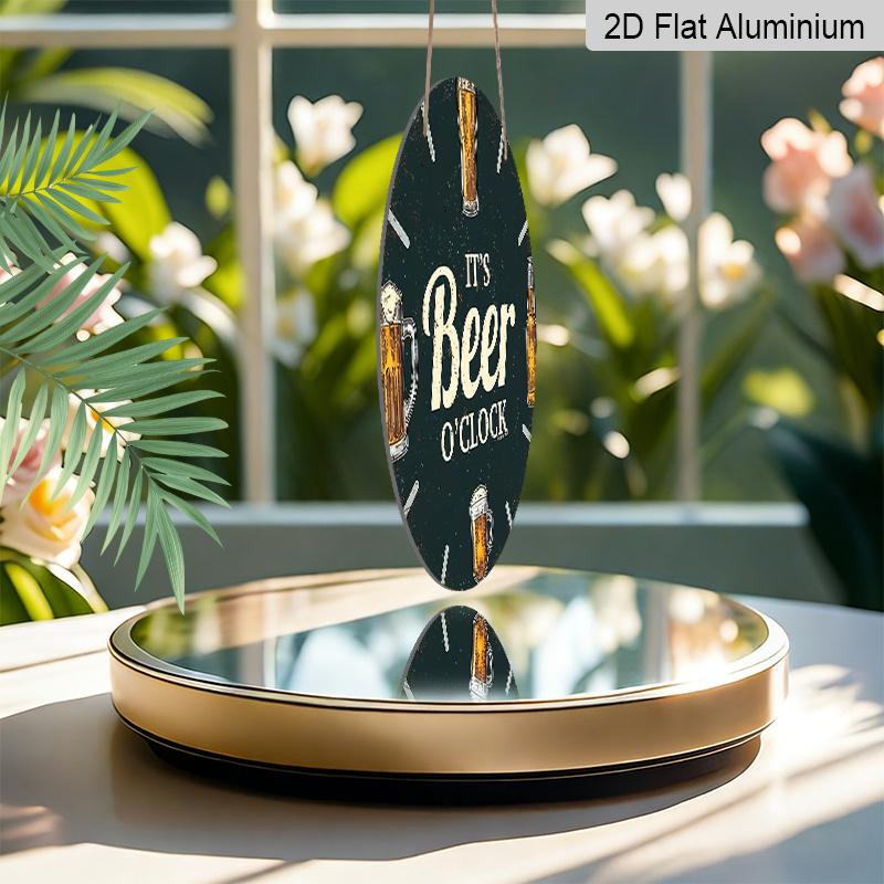 2D Flat Aluminum 7.87 Inch X 7.87 Inch Vintage Beer-style Wall Hanging. Suitable for Living Rooms, Kitchens, Bars, Clubs, Porches, Indoor and Outdoor
