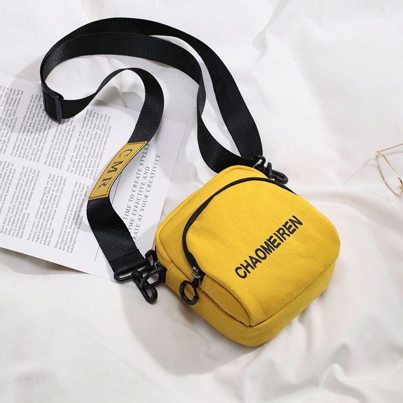 

Internet Celebrity Crossbody Ins Super Hot Japanese Style Student s Canvas Bag Yellow