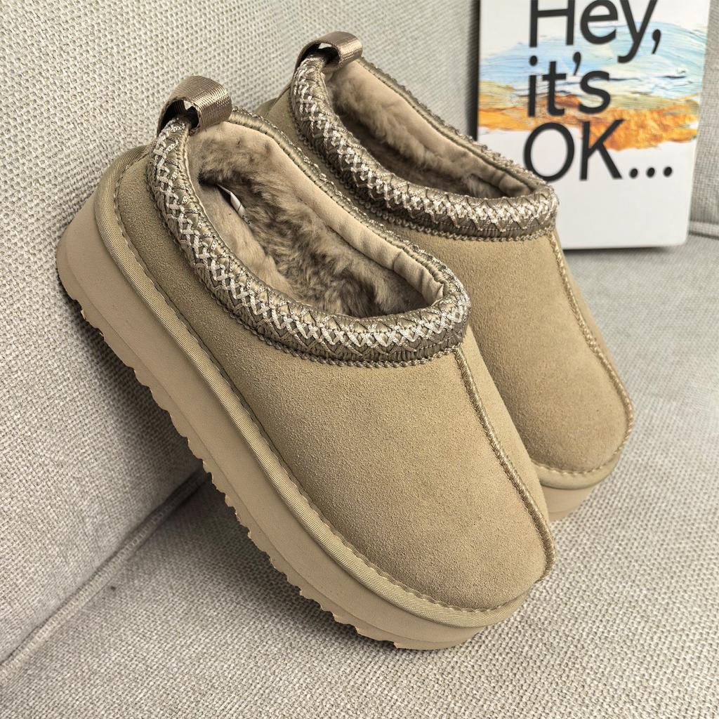 Snow boots ethnic style pure cowhide 2025 new thick-soled snow boots women's cotton boots slippers shoes women's shoes