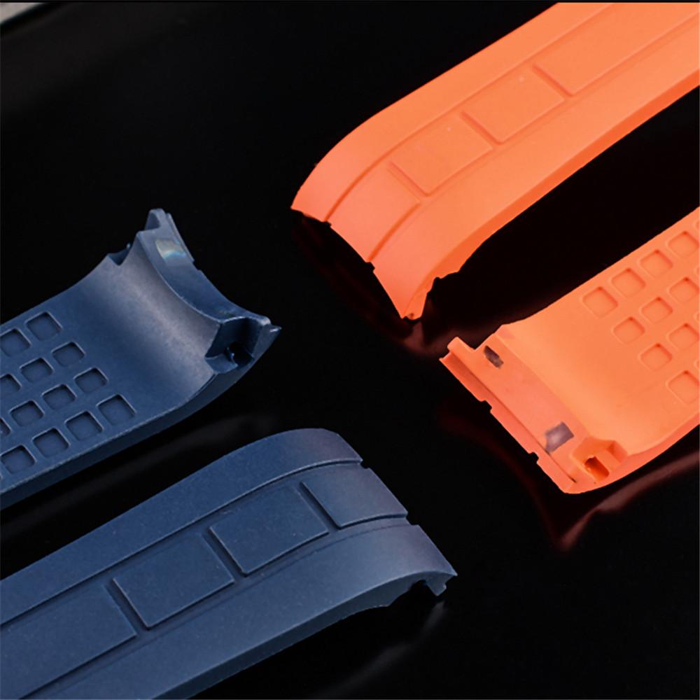 22mm Premium-Grade Rubber Watch Strap Curved End Men Folding Wrist Band Bracelet for MIDO Tissot Seastar T120.407 Watchband