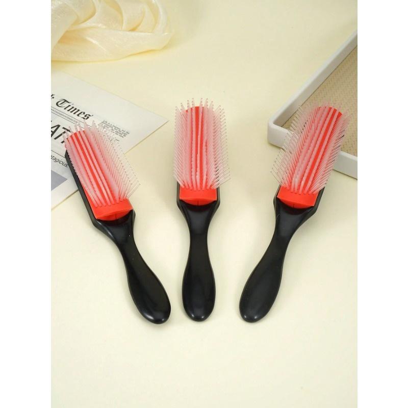 1 Stück Neunreihiger Kamm, Lockenbürste, 9-reihige Stylingbürste zum Stylen, Glätten längerer Haare und Definieren von Locken - Für Frauen und Männer