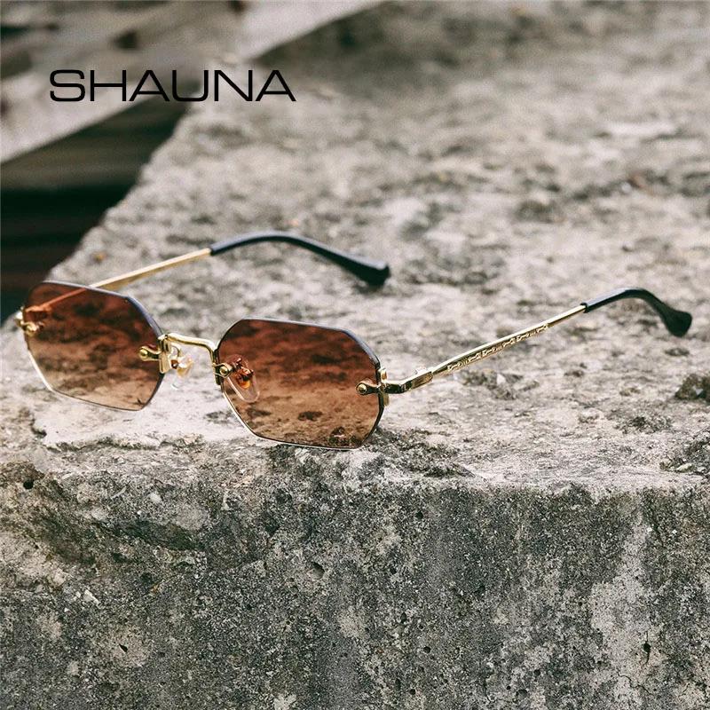 SHAUNA Gothic Rimless γυαλιά ηλίου Retro Punk Gradient Shades UV400