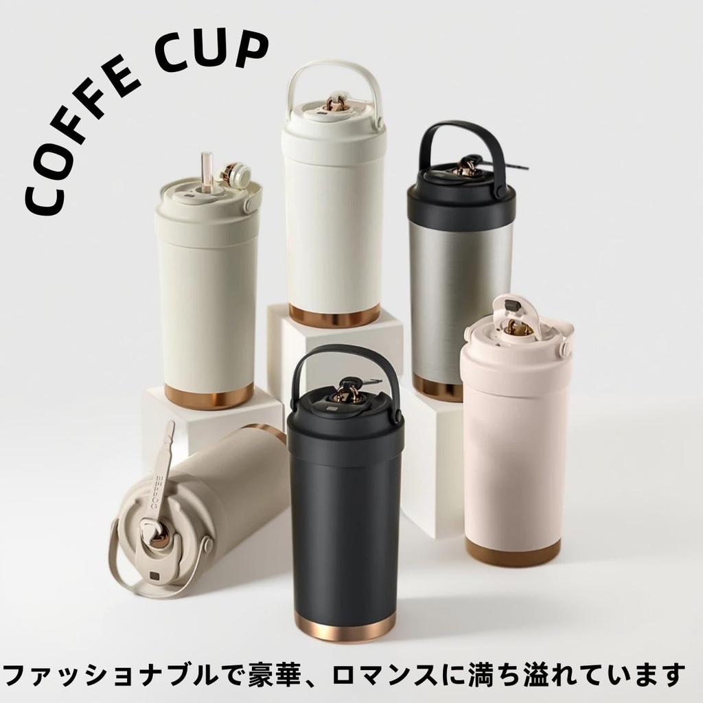 500ml Insulated Water Stainless with Straw and Suitable for Coffee and Carbonated Easy To for and Children Ceramic-coated Kettle, Steel, Handle,