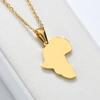 Punk Fashion African Africa Map Pendant Necklaces Female Gold Color Stainless Steels Chain for Women Men Ethiopian Jewelry Gift