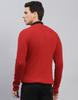 MONTE CARLO Mens Maroon Solid V Neck Full Sleeve Pullover