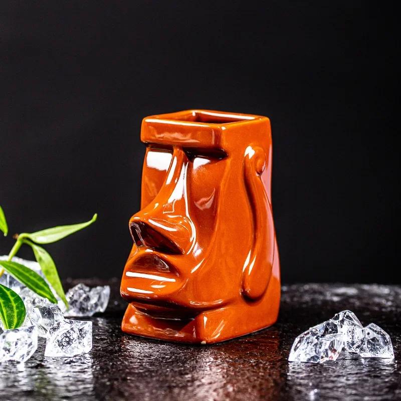 100ml Tiki Mug Ceramic Hawaii Style Cocktail Cup Creative Tiki Cups Home Decor Creative Funny Cup Beer Beverage Mug Luxury Gifts