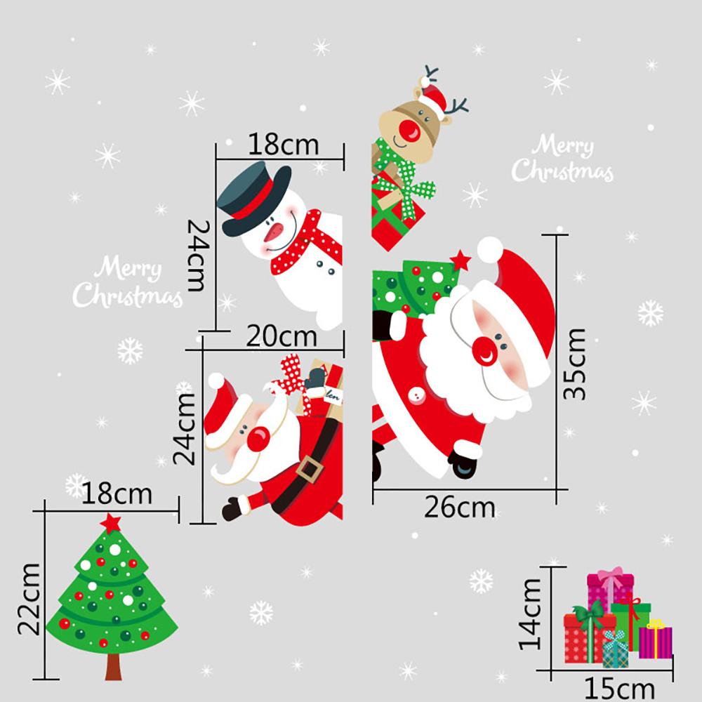 Christmas Window Sticker Xmas Glass Window Decor Snowman Snowflake Electrostatic Wall Sticker New Year Birthday Party Decoration