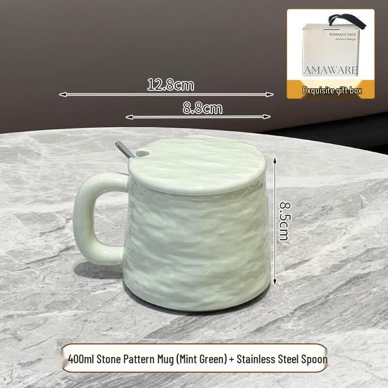 Star Ceramic Coffee Mug with Spoon