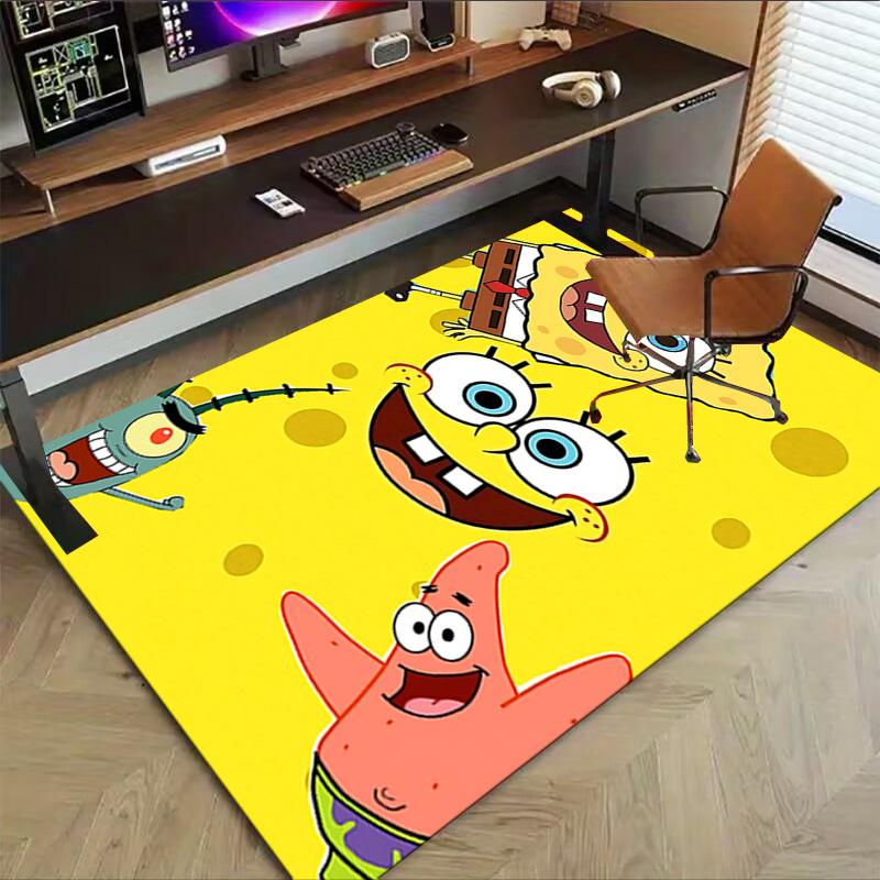 1pc Spongebob Squarepants Adventure Carpet for Playroom Bedroom Living Room Sofa Home Decor,kids Game Area Rug Non-slip Floor Mat Y7296