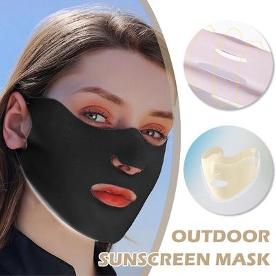 Summer Outdoor Golf Reusable Ice Silk Face-modified Three-dimensional Nose Hole Outdoor Sports Sunscreen Mask