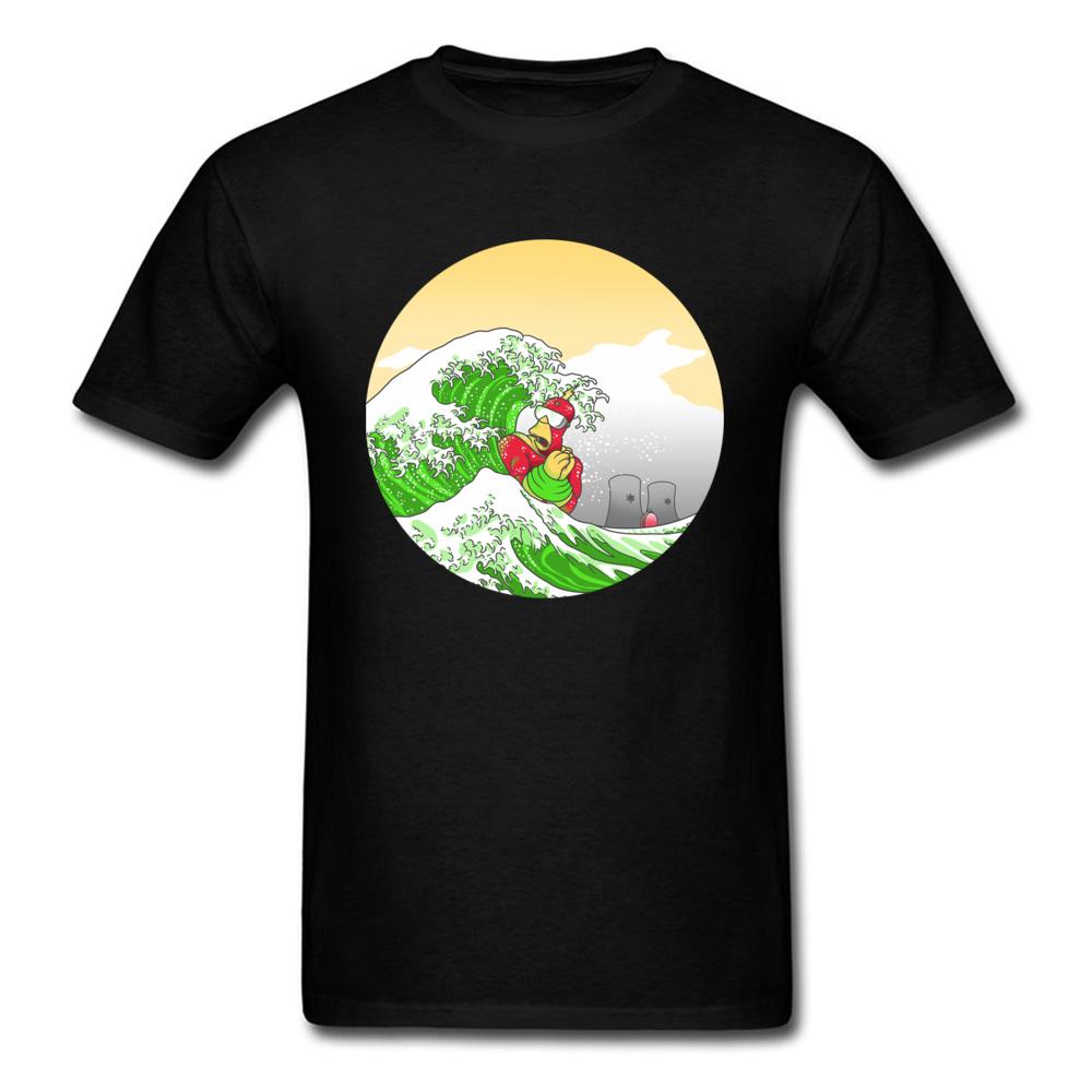 Homer Radioactive Wave T-shirt Funny Summer Clothing Cartoon Cotton Tops Comic Surfer High Quality Printing Eu Size Tee Shirts