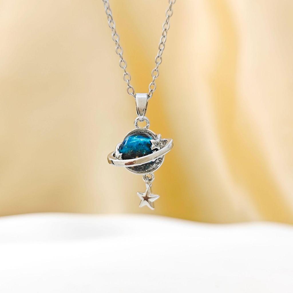 Starry Sky Stone Pendant Necklace: Elegant & Versatile Women's Jewelry Accessory