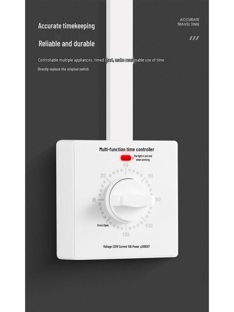220V Mechanical Timer Switch Control for Water Pump - Automatic Power Off Socket Panel