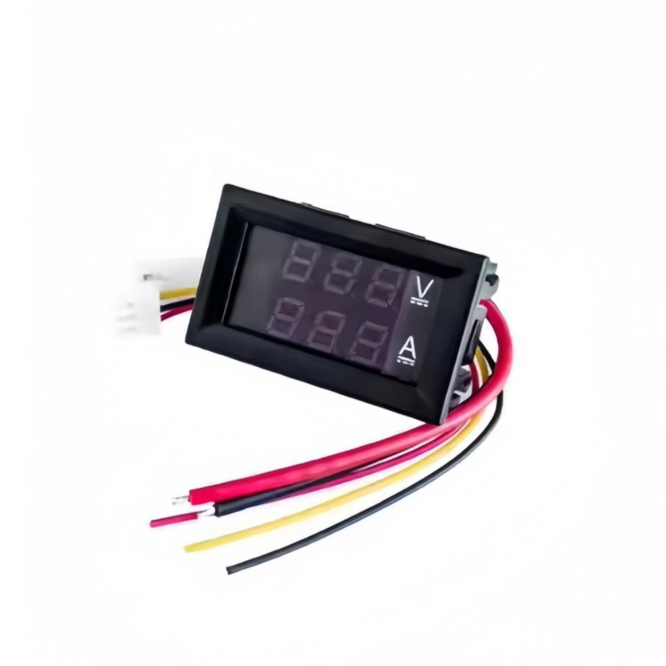 Digital Voltmeter Ammeter DC 100V 10A Amp Voltage Current Meter Tester 0.28 Inch Dual LED Display Panel with Connect Wires