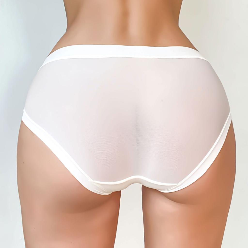 Women's Ice Silk Thin Panties Quick Drying Seamless Briefs Female Soft Underwear Solid Color Underpants Girls Bow Cute Lingerie