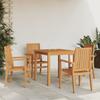 5 Piece Garden Dining Set Solid Teak Wood