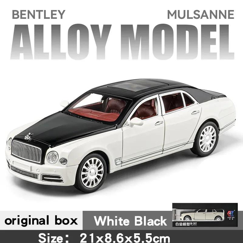 1:24 Bentley Mulsanne Modellauto aus Metallguss, Sammlerstück, Fahrzeugsimulation mit Sound und Licht, Spielzeugauto aus Metall, Geschenk für Kinder, A586