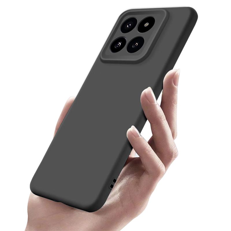 GURRS Xiaomi 14 Pro Case Full Coverage Ultra-Thin Shockproof Scratch-Resistant Liquid Silicone Protective Cover Simple Unisex Matte Black
