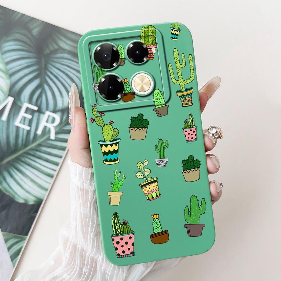 Soft TPU Candy Silicone Phone Case For Infinix Note 40 Pro Plus Note 40 4G 5G Back Cover Note40 4G Bumper Flower Girl Fashion