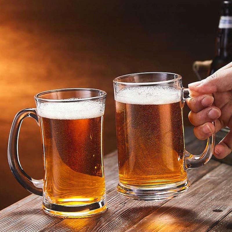 Luxury Wine Glasses Beer Glass with Handle Transparent Beverage Cup Wheat Beer Glass Exquisite Drinking Glasses Party Drinkware