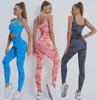 Stylish Tie-Dye Yoga Apparel: Women's Backless Tops, Yoga Vests, Running Pants, Sports Bras, and Fitness Outfits for Summer.