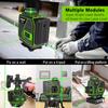 CLUBIONA 4D 16 Linien Laser Level 1PC oder 2PC Li-Ion Batterie Remote Pulse Mode Empfänger Super leistungsstarker grüner Strahl Professioneller Laser
