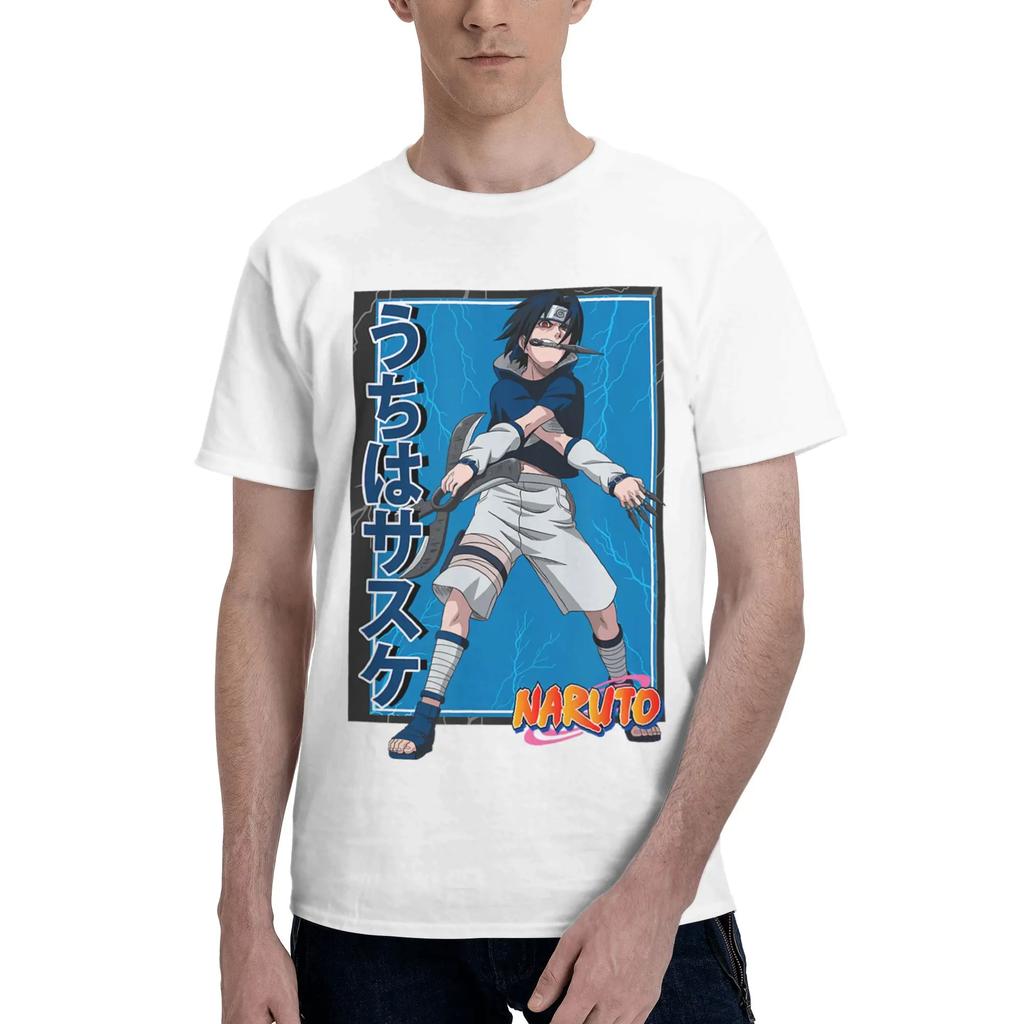 Shippuden Sasuke Uchiha Bladed Weapons Unisexs Clothing TShirt Vintage Tee Shirt Short Sleeve Fugees 100 Cotton