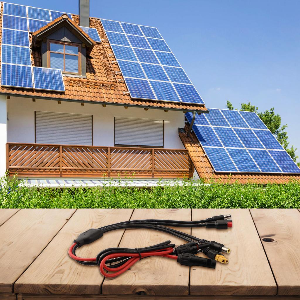 4 In 1 Solar Panel Connector Adapters for XT60 DC5521 and DC7909 Inputs Efficient Charging Cable for Solar Power Stations