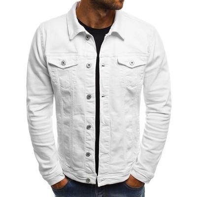 Moda Rahat Denim Ceket İlkbahar Sonbahar erkek Turn Down Yaka Tek Göğüslü Düz Ceket Günlük Tops