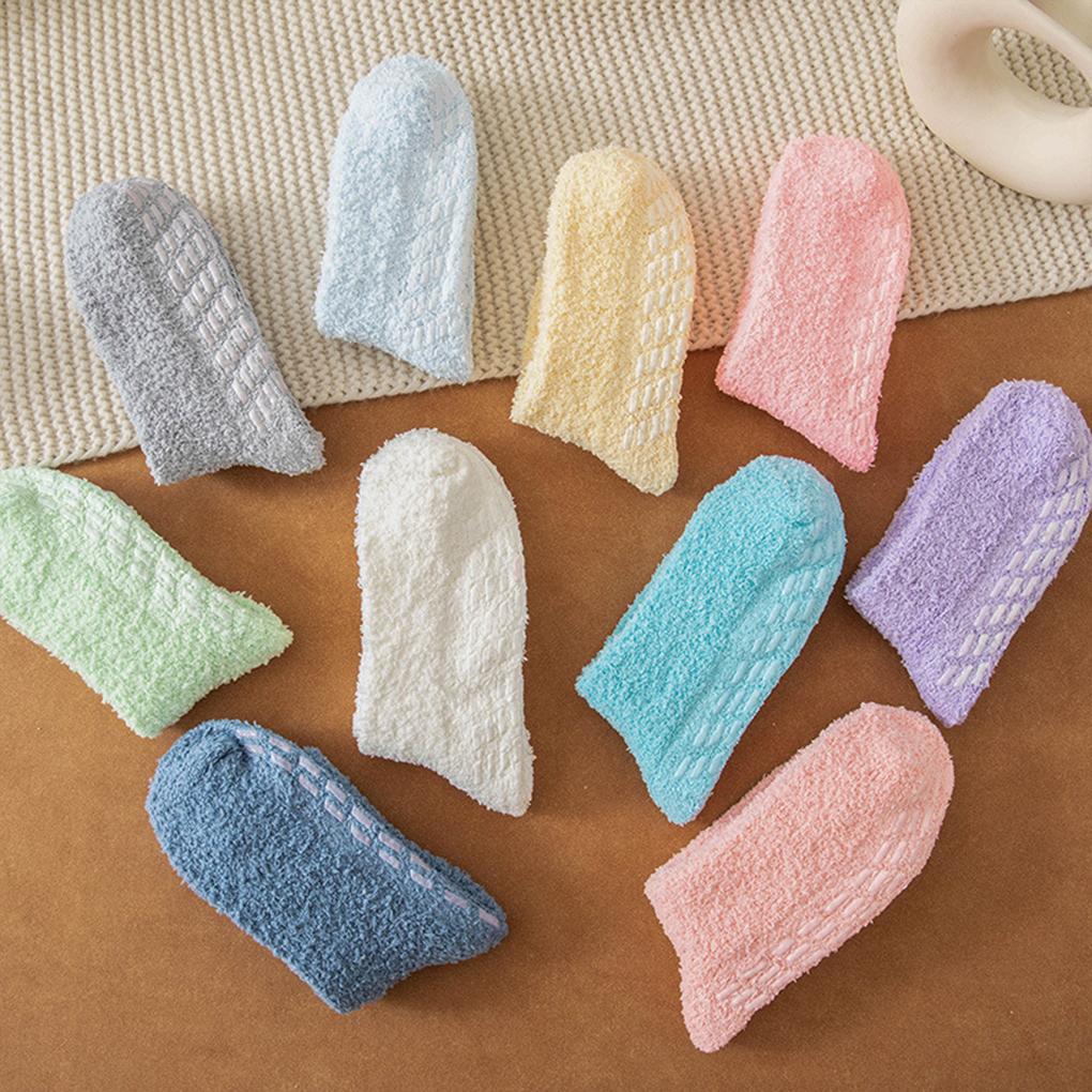 1 Pair Polyester Woman Sock Washable Reusable Casual Breathable Thermal Winter Autumn Replacement Household Floor Socks