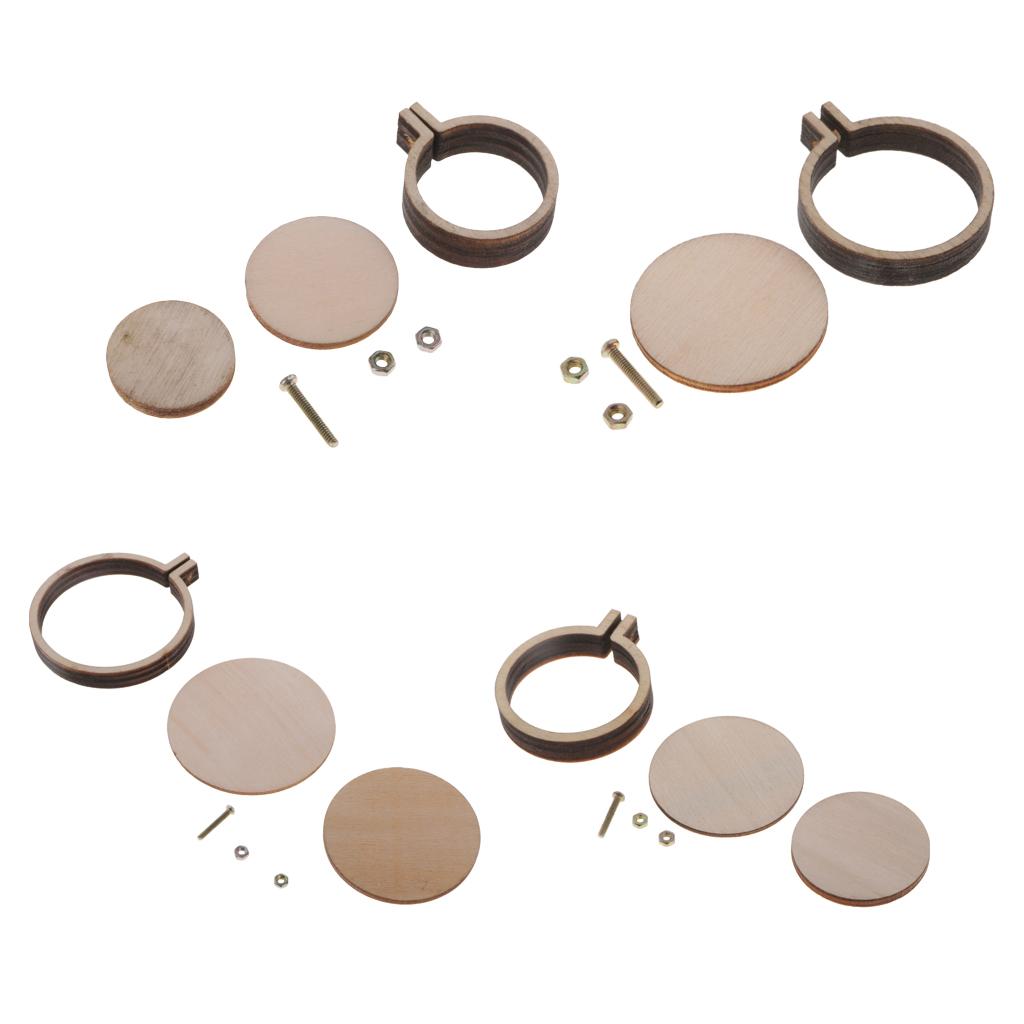 Mini Bastidor de Bordado Redondo de Madeira Moldura de Ponto Cruz para Adultos Artesanato DIY