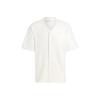Lounge Piqué Terry Baseballshirt Effen Kleur V-hals Enkelrijig Korte Mouw Heren Shirts Wit IN1734