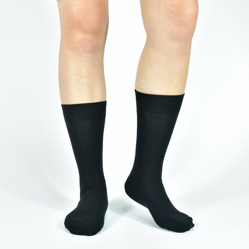 Men's Black Cotton Dress Crew Socks