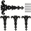 4 Pieces T-Hinge Heavy Duty Hinge Hardware Vintage Black Decorative Hinges for Barn Doors with Screws