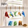 Nature Inspired Window Hangings Acrylic Animal Hanging Ornament Kit, Sea Glass Look Kit Handcrafted Bird Decorations for Garden with Cord Windows