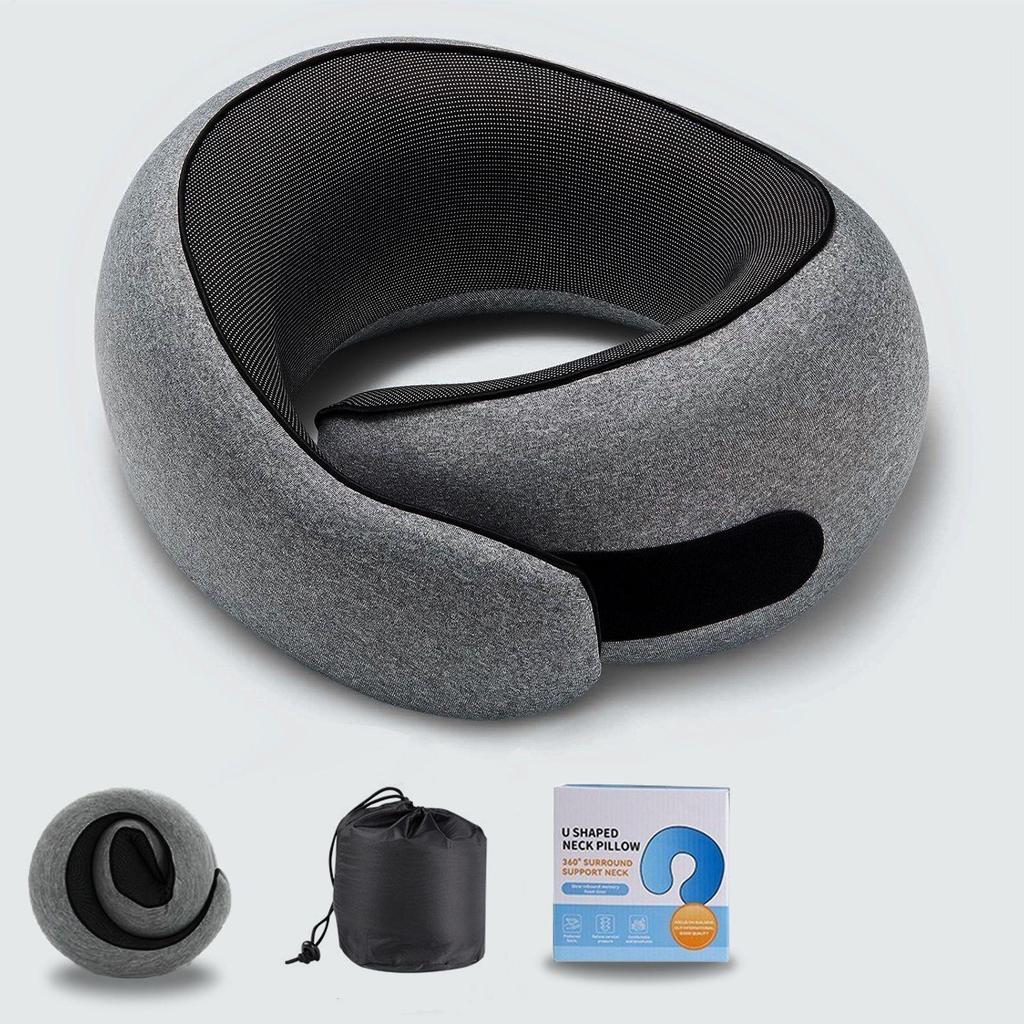 U-Shaped Memory Foam Neck Pillow: Comfortable, Portable Support for Travel