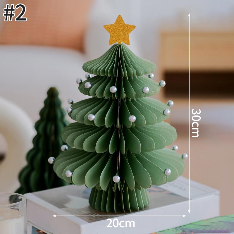 Paper Honeycomb Christmas Tree Merry Christmas Decoration Ornament New Year 2026 Party Favors Navidad Supplies Xmas Tree