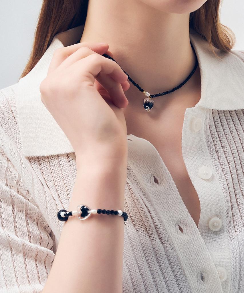 Dana Burton Black Heart Glass Necklace