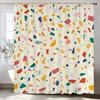 1 Piece Modern Color Mosaic Pattern Shower Curtain, Bathroom Decorative Shower Curtain, Waterproof Shower Curtain with Hooks