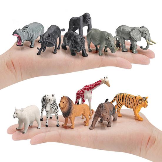 12 Buc Modele Statice Realiste Animale Sălbatice Hipopotam/Zebră/Elefant/Girafă/Urs Figurine Miniaturale DIY Decor Scenă Modele Simulare Statui Animale
