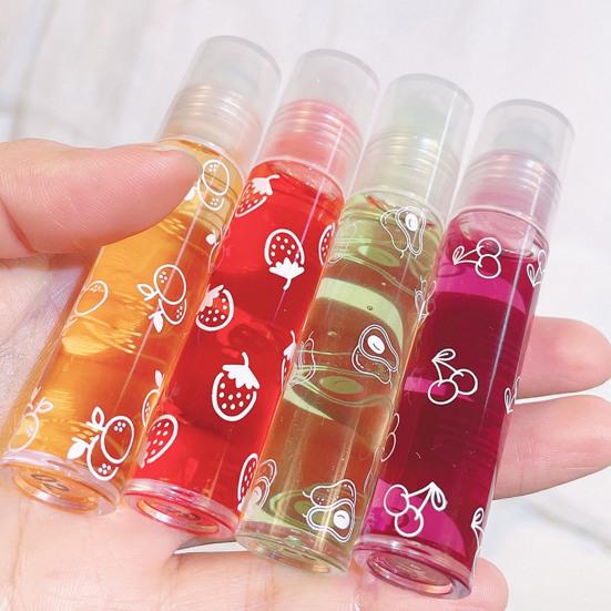 Yousheng 8ml Óleo Labial Aplica Uniformemente Sem Cor Ingredientes Nutritivos Reparadores Transparente Várias Opções de Sabor Previne o Ressecamento Leve Extrato de Fruta